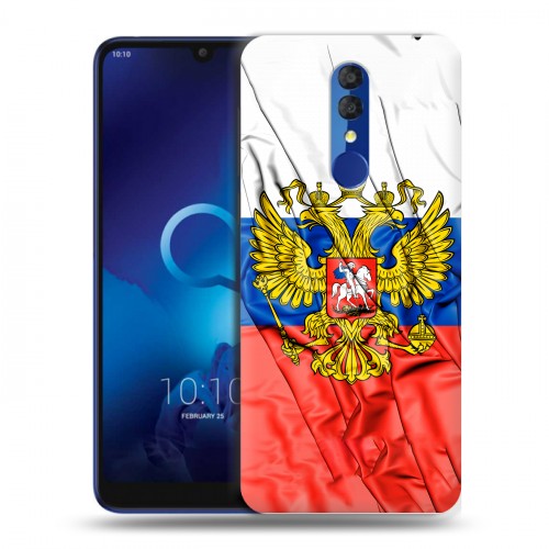 Дизайнерский пластиковый чехол для Alcatel 3 (2019) Российский флаг