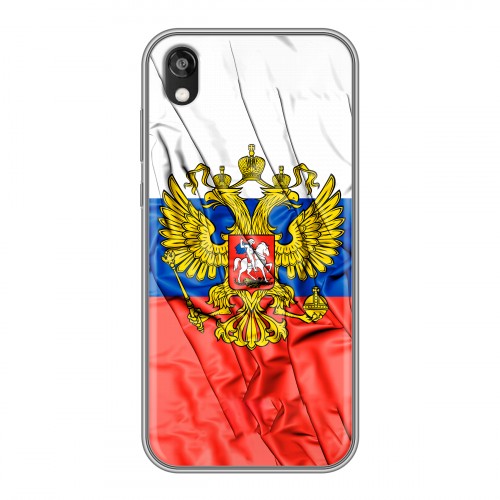 Дизайнерский силиконовый чехол для Huawei Honor 8s Российский флаг