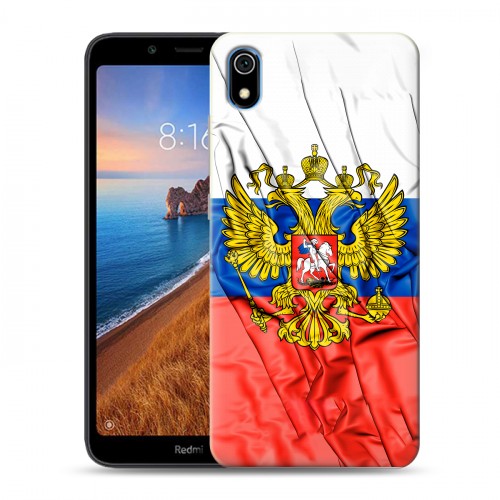 Дизайнерский силиконовый чехол для Xiaomi RedMi 7A Российский флаг