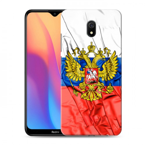 Дизайнерский силиконовый с усиленными углами чехол для Xiaomi RedMi 8A Российский флаг