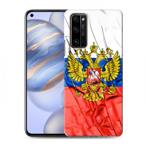 Дизайнерский пластиковый чехол для Huawei Honor 30 Российский флаг
