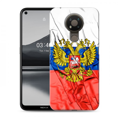 Дизайнерский силиконовый чехол для Nokia 3.4 Российский флаг