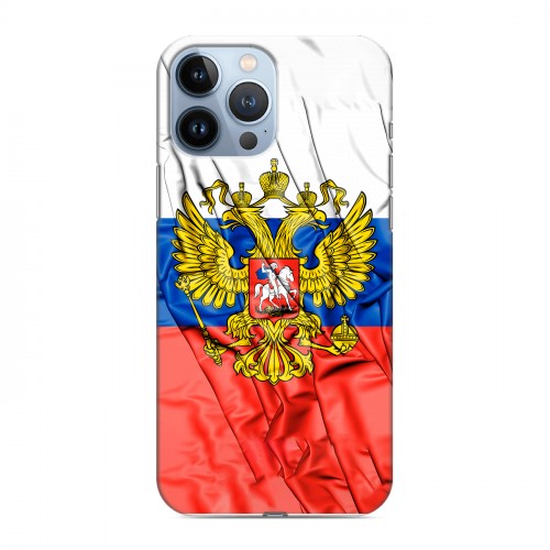 Дизайнерский силиконовый чехол для Iphone 13 Pro Max Российский флаг
