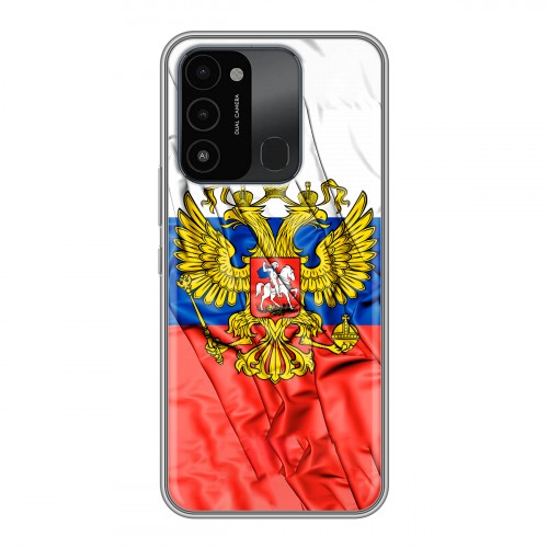 Дизайнерский силиконовый с усиленными углами чехол для Tecno Spark Go 2022 Российский флаг