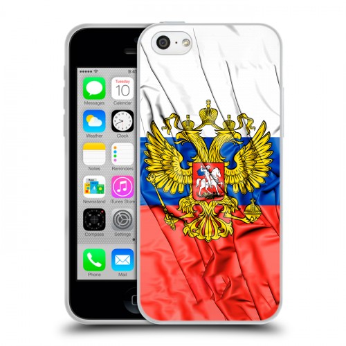 Дизайнерский пластиковый чехол для Iphone 5c Российский флаг