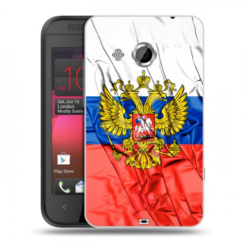 Дизайнерский пластиковый чехол для HTC Desire 200 Российский флаг