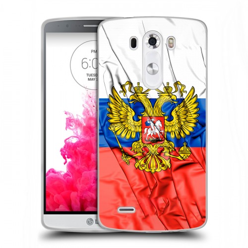 Дизайнерский пластиковый чехол для LG G3 (Dual-LTE) Российский флаг