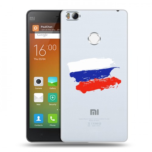 Полупрозрачный дизайнерский пластиковый чехол для Xiaomi Mi4S Российский флаг