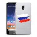 Полупрозрачный дизайнерский силиконовый чехол для Nokia 2.2 Российский флаг