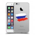 Полупрозрачный дизайнерский силиконовый чехол для Iphone 6 Plus/6s Plus Российский флаг