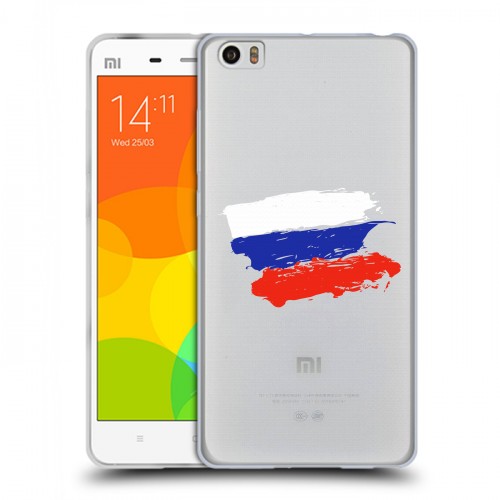 Полупрозрачный дизайнерский силиконовый чехол для Xiaomi Mi Note Российский флаг