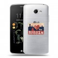 Полупрозрачный дизайнерский пластиковый чехол для LG K5 Российский флаг