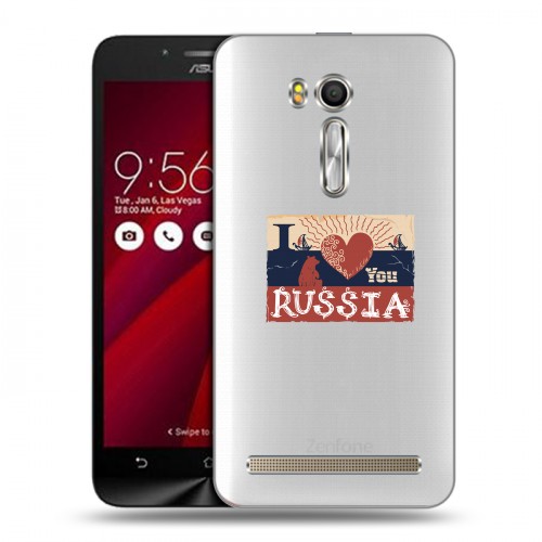 Полупрозрачный дизайнерский силиконовый чехол для ASUS Zenfone Go 5.5 Российский флаг