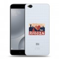 Полупрозрачный дизайнерский пластиковый чехол для Xiaomi Mi5C Российский флаг