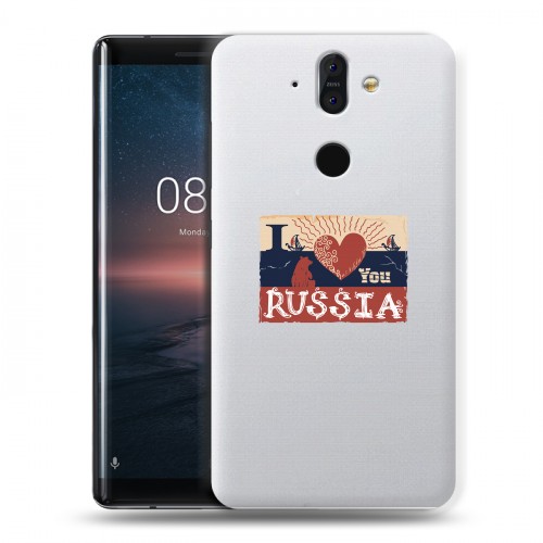 Полупрозрачный дизайнерский пластиковый чехол для Nokia 8 Sirocco Российский флаг