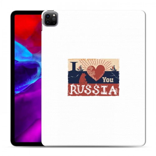 Полупрозрачный дизайнерский пластиковый чехол для Ipad Pro 12.9 (2020) Российский флаг