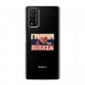 Полупрозрачный дизайнерский пластиковый чехол для Huawei Honor 10X Lite Российский флаг