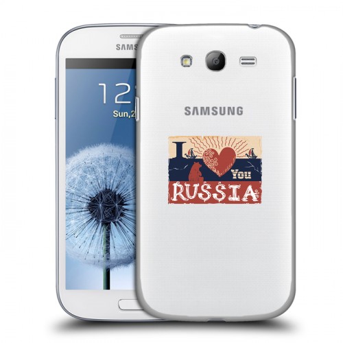 Полупрозрачный дизайнерский пластиковый чехол для Samsung Galaxy Grand Российский флаг