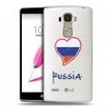 Полупрозрачный дизайнерский пластиковый чехол для LG G4 Stylus Российский флаг