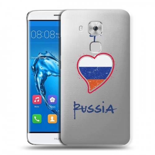 Полупрозрачный дизайнерский пластиковый чехол для Huawei Nova Plus Российский флаг