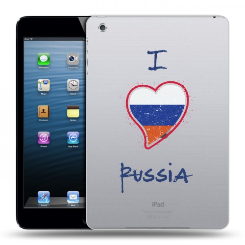 Полупрозрачный дизайнерский пластиковый чехол для Ipad Mini Российский флаг