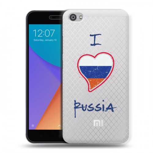 Полупрозрачный дизайнерский пластиковый чехол для Xiaomi RedMi Note 5A Российский флаг