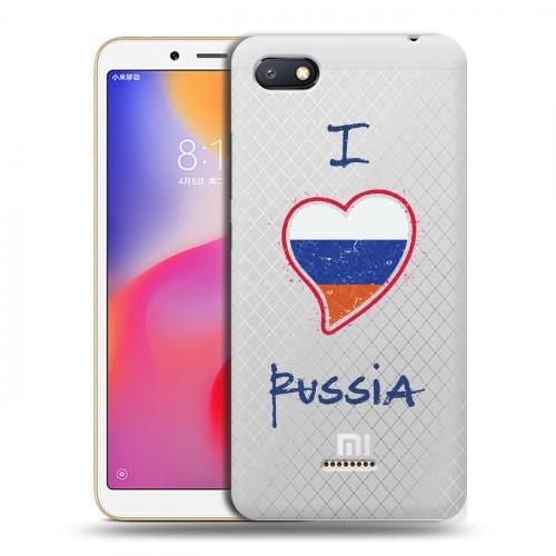 Полупрозрачный дизайнерский пластиковый чехол для Xiaomi RedMi 6A Российский флаг