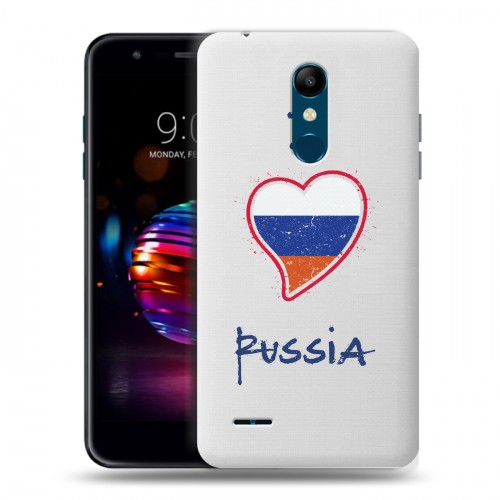 Полупрозрачный дизайнерский пластиковый чехол для LG K11 Plus Российский флаг