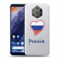 Полупрозрачный дизайнерский пластиковый чехол для Nokia 9 PureView Российский флаг