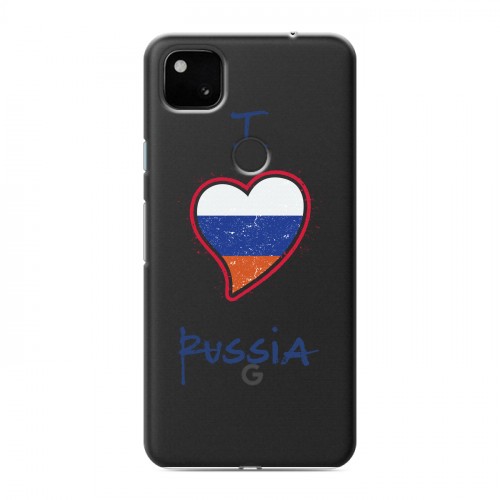 Полупрозрачный дизайнерский пластиковый чехол для Google Pixel 4a Российский флаг