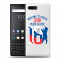 Полупрозрачный дизайнерский пластиковый чехол для BlackBerry KEY2 Российский флаг