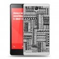 Полупрозрачный дизайнерский силиконовый чехол для Xiaomi RedMi Note Абстракции