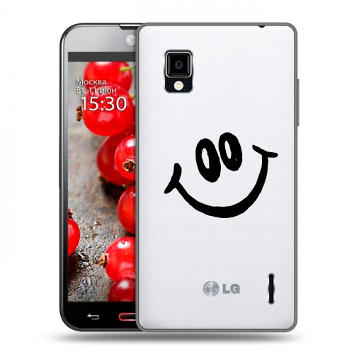 Полупрозрачный дизайнерский пластиковый чехол для LG Optimus G Абстракции