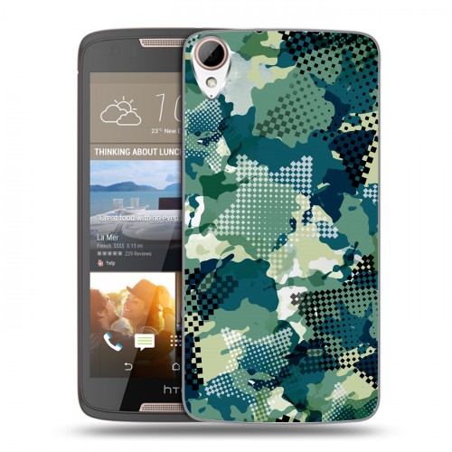 Полупрозрачный дизайнерский силиконовый чехол для HTC Desire 828 Абстракции