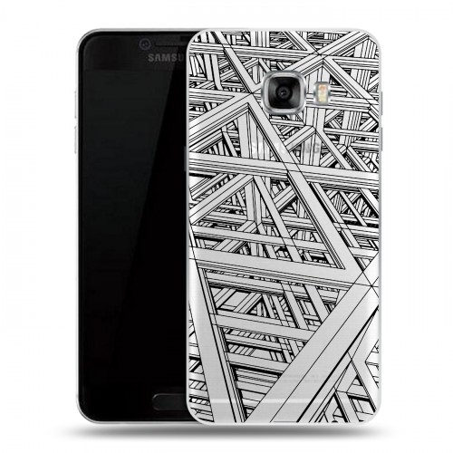 Полупрозрачный дизайнерский пластиковый чехол для Samsung Galaxy C5 Абстракции