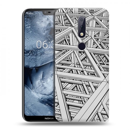 Полупрозрачный дизайнерский силиконовый чехол для Nokia 6.1 Plus Абстракции