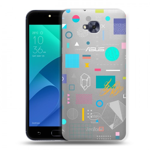 Полупрозрачный дизайнерский пластиковый чехол для ASUS ZenFone 4 Selfie Абстракции
