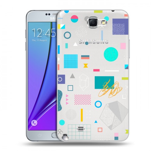 Полупрозрачный дизайнерский пластиковый чехол для Samsung Galaxy Note 2 Абстракции