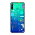 Полупрозрачный дизайнерский пластиковый чехол для Huawei P40 Lite E Абстракции