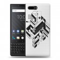 Полупрозрачный дизайнерский пластиковый чехол для BlackBerry KEY2 Абстракции 3