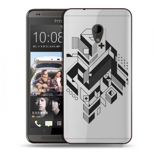 Полупрозрачный дизайнерский пластиковый чехол для HTC Desire 700 Абстракции 3