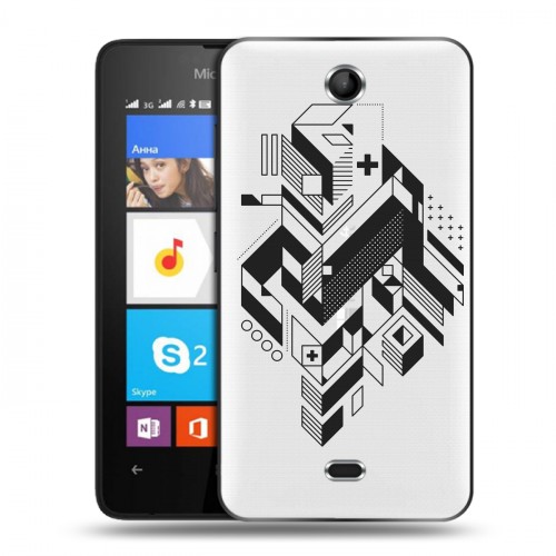 Полупрозрачный дизайнерский силиконовый чехол для Microsoft Lumia 430 Dual SIM Абстракции 3