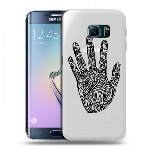 Полупрозрачный дизайнерский пластиковый чехол для Samsung Galaxy S6 Edge Абстракции
