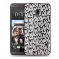 Полупрозрачный дизайнерский пластиковый чехол для HTC Desire 700 Абстракции 2