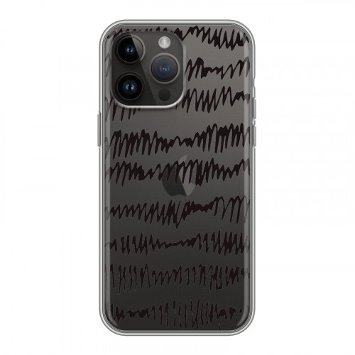 Полупрозрачный дизайнерский силиконовый чехол для Iphone 14 Pro Max Абстракции 