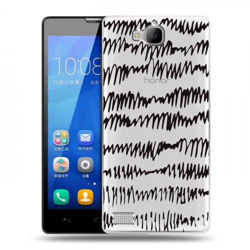 Полупрозрачный дизайнерский пластиковый чехол для Huawei Honor 3c Абстракции 