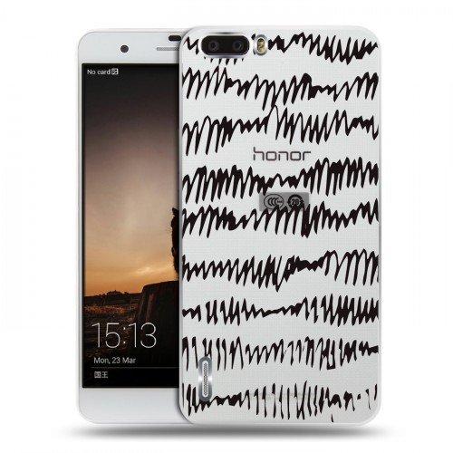Полупрозрачный дизайнерский силиконовый чехол для Huawei Honor 6 Plus Абстракции 