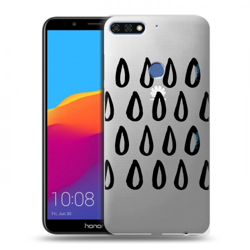 Полупрозрачный дизайнерский пластиковый чехол для Huawei Honor 7C Pro Абстракции 2
