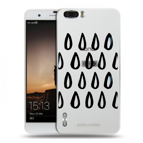 Полупрозрачный дизайнерский пластиковый чехол для Huawei Honor 6 Plus Абстракции 2