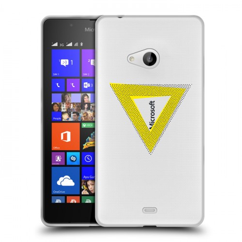 Полупрозрачный дизайнерский пластиковый чехол для Microsoft Lumia 540 Абстракции 1